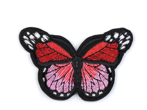 Naprasowanka motyl - czerwono-różowy