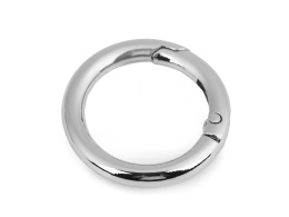 KARABIŃCZYK metalowy okrągły Ø25 mm - srebrny