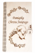 Drewniane pudełko, koperta - Pamiątka Chrztu Świętego - (wzór 3)