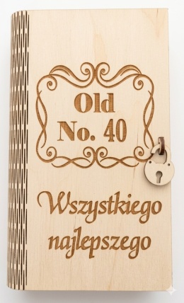 Drewniane pudełko, koperta - z okazji 40 urodzin - (wzór 2)