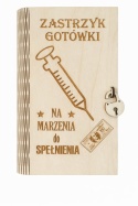 Drewniane pudełko, koperta - urodziny, imieniny - zastrzyk gotówki