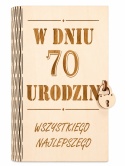 Drewniane pudełko, koperta - z okazji 70 urodzin - (wzór 6)