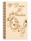 Drewniane pudełko, koperta - w dnu 30 urodzin - (wzór 3)