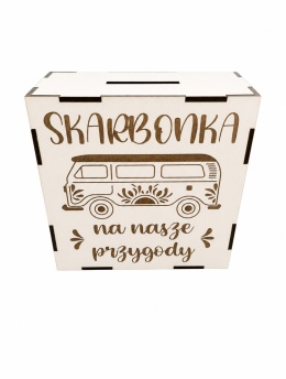 Skarbonka wykreślanka- Na przygody ...- (wzór 2)