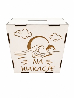 Skarbonka wykreślanka- Na wakacje ...- (wzór 3)
