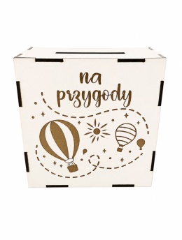 Skarbonka wykreślanka- Na przygody ...- (wzór 4)