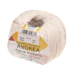Włóczka Andrea bawełna + jedwab - krem (3231)