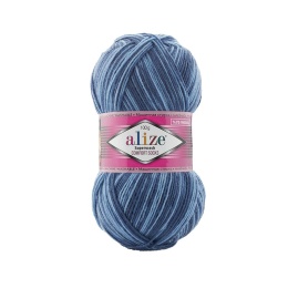 Włóczka na skarpety - Alize Superwash Comfort - granatowo-błękitny (7677)