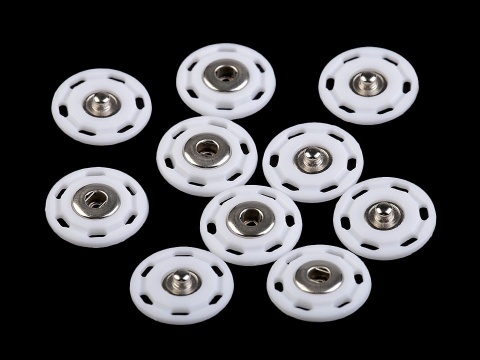 Zatrzaski plastikowe - Ø25mm - białe